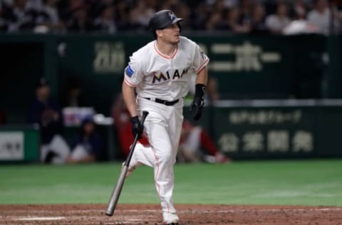 TOKYO, JAPAN – NOVEMBER 10: Catcher J.T. Realmuto #11 of the Miami Marlins. (Photo by Kiyoshi Ota/Getty Images)