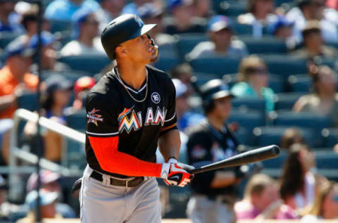 NEW YORK, NY – AUGUST 20: Giancarlo Stanton #27 of the Miami Marlins. (Photo by Jim McIsaac/Getty Images)