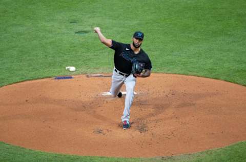 PHILADELPHIA, PA – JULY 24: Sandy Alcantara #22 of the Miami Marlins. (Photo by Mitchell Leff/Getty Images)