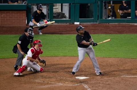 PHILADELPHIA, PA – JULY 24: Jesus Aguilar #24 of the Miami Marlins. (Photo by Mitchell Leff/Getty Images)