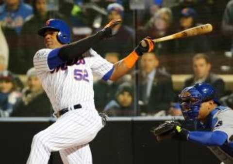 Yoenis Cespedes (52) drives in a run with a sacrifice fly against the Kansas City Royals in the sixth inning in game three of the World Series at Citi Field. Mandatory Credit: Anthony Gruppuso-USA TODAY Sports” width=”590″ height=”417″ /> Oct 30, 2015; New York City, NY, USA; New York Mets center fielder Yoenis Cespedes (52) drives in a run with a sacrifice fly against the Kansas City Royals in the sixth inning in game three of the World Series at Citi Field. Mandatory Credit: Anthony Gruppuso-USA TODAY Sports