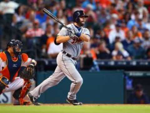 Aug 16, 2015; Houston, TX, USA; Detroit Tigers catcher Alex Avila against the Houston Astros at Minute Maid Park. Mandatory Credit: Mark J. Rebilas-USA TODAY Sports