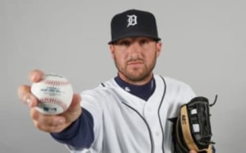 Feb 27, 2016; Lakeland, FL, USA; Detroit Tigers player Jeff Ferrell during media photo day at Joker Marchant Stadium. Mandatory Credit: Reinhold Matay-USA TODAY Sports