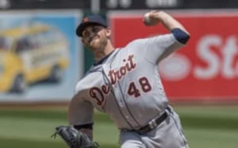 May 28, 2016; Oakland, CA, USA; Detroit Tigers starting pitcher Matt Boyd (48) throws a pitch during the first inning against the Oakland Athletics at Oakland Coliseum. Mandatory Credit: Kenny Karst-USA TODAY Sports