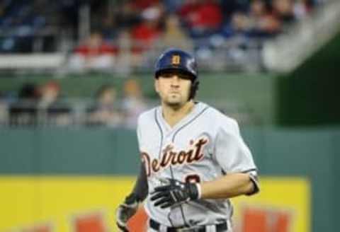 May 10, 2016; Washington, DC, USA; Detroit Tigers third baseman Nick Castellanos (9) rounds the bases after hitting a two run home run against the Washington Nationals during the fourth inning at Nationals Park. Mandatory Credit: Brad Mills-USA TODAY Sports