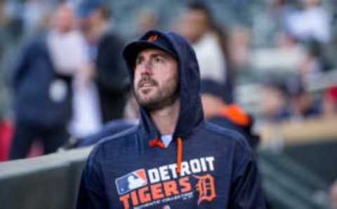 Apr 29, 2016; Minneapolis, MN, USA; Detroit Tigers starting pitcher Justin Verlander (35) walks in the dugout before the game with the Minnesota Twins at Target Field. Mandatory Credit: Bruce Kluckhohn-USA TODAY Sports