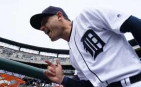 Apr 11, 2016; Detroit, MI, USA; Detroit Tigers second baseman Ian Kinsler (3) takes the field in the first inning against the Pittsburgh Pirates at Comerica Park. Mandatory Credit: Rick Osentoski-USA TODAY Sports