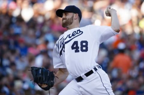 Aug 6, 2016; Detroit, MI, USA; Detroit Tigers starting pitcher Matt Boyd (48) pitches in the second inning against the New York Mets at Comerica Park. Mandatory Credit: Rick Osentoski-USA TODAY Sports