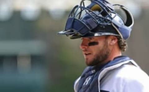 Apr 24, 2016; Detroit, MI, USA; Detroit Tigers catcher Jarrod Saltalamacchia (39) against the Cleveland Indians at Comerica Park. The Indians won 6-3. Mandatory Credit: Aaron Doster-USA TODAY Sports