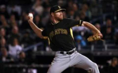 Mar 6, 2015; Tampa, FL, USA; Pittsburgh Pirates starting pitcher Collin Balester (71) throws a pitch during the sixth inning against the New York Yankees at a spring training baseball game at George M. Steinbrenner Field. Mandatory Credit: Kim Klement-USA TODAY Sports