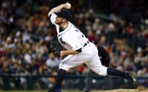 Sep 14, 2016; Detroit, MI, USA; Detroit Tigers relief pitcher Alex Wilson (30) pitches in the fifth inning against the Minnesota Twins at Comerica Park. Mandatory Credit: Rick Osentoski-USA TODAY Sports