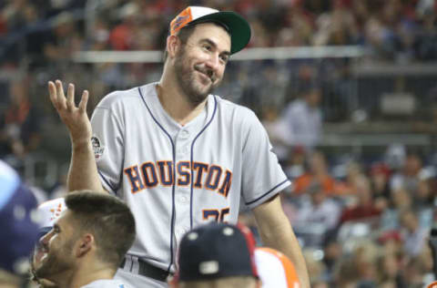 WASHINGTON, DC – JULY 17: Justin Verlander #35 of the Houston Astros and the American League during the 89th MLB All-Star Game, presented by Mastercard at Nationals Park on July 17, 2018 in Washington, DC. (Photo by Rob Carr/Getty Images)