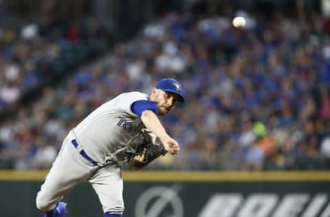 SEATTLE, WA – AUGUST 04: Marco Estrada #25 of the Toronto Blue Jays pitches in the sixth inning against the Seattle Mariners at Safeco Field on August 4, 2018 in Seattle, Washington. (Photo by Lindsey Wasson/Getty Images)