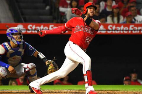 ANAHEIM, CA – SEPTEMBER 12: Jose Fernandez #20 of the Los Angeles Angels of Anaheim hits a two run home run in the third inning against the Texas Rangers at Angel Stadium on September 12, 2018 in Anaheim, California. (Photo by Jayne Kamin-Oncea/Getty Images)