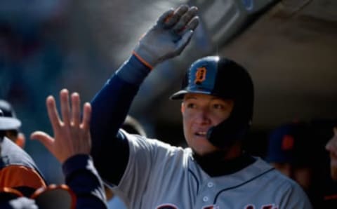 MINNEAPOLIS, MN – APRIL 14: Miguel Cabrera #24 of the Detroit Tigers celebrates scoring a run against the Minnesota Twins during the eighth inning of the game on April 14, 2019 at Target Field in Minneapolis, Minnesota. The Twins defeated the Tigers 6-4. (Photo by Hannah Foslien/Getty Images)