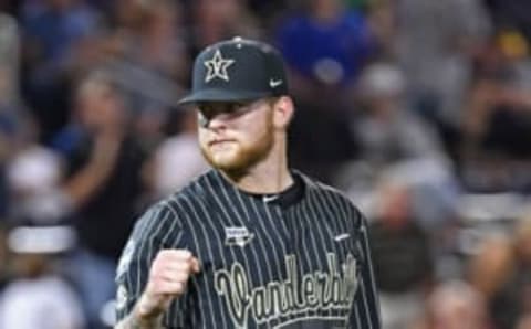 Tyler Brown #21 of the Vanderbilt Commodores  (Photo by Peter Aiken/Getty Images)