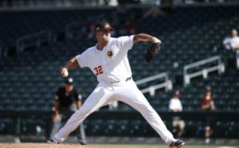 MESA, AZ – OCTOBER 14: Alex Lange of the Mesa Solar Sox (Detroit Tigers) pitches during an Arizona Fall League. (Photo by Joe Robbins/Getty Images)