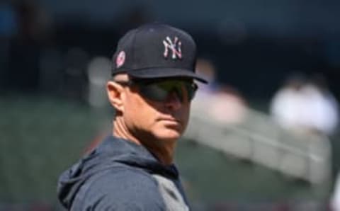 VENICE, FLORIDA – FEBRUARY 28: Phil Nevin #88 of the New York Yankkes looks on during the spring training game against the Atlanta Braves at Cool Today Park on February 28, 2020 in Venice, Florida. (Photo by Mark Brown/Getty Images)