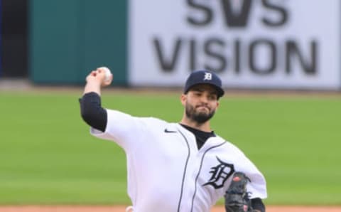 DETROIT, MI – AUGUST 02: Bryan Garcia #33 of the Detroit Tigers pitches during game two of a doubleheader against the Cincinnati Reds at Comerica Park on August 2, 2020 in Detroit, Michigan. The Reds defeated the Tigers 4-0. (Photo by Mark Cunningham/MLB Photos via Getty Images)