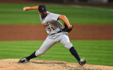 PITTSBURGH, PA – AUGUST 07: John Schreiber #71 of the Detroit Tigers in action during the game against the Pittsburgh Pirates at PNC Park on August 7, 2020 in Pittsburgh, Pennsylvania. (Photo by Joe Sargent/Getty Images)