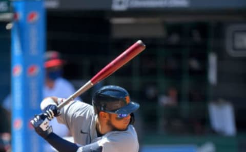 CLEVELAND, OHIO – AUGUST 23: Isaac Paredes #19 of the Detroit Tigers at bat during the fourth inning against the Cleveland Indians at Progressive Field on August 23, 2020 in Cleveland, Ohio. (Photo by Jason Miller/Getty Images)