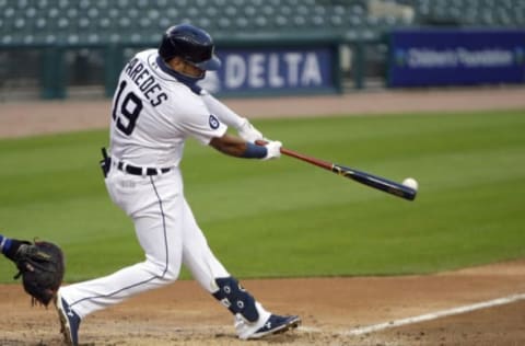 Isaac Paredes of the Detroit Tigers gets a hit against the Chicago Cubs. (Photo by Duane Burleson/Getty Images)