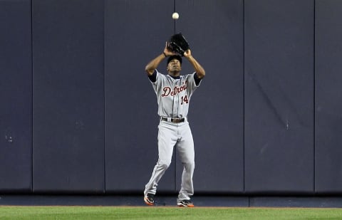 Austin Jackson in action against the New York Yankees. (Photo by Jim McIsaac/Getty Images)