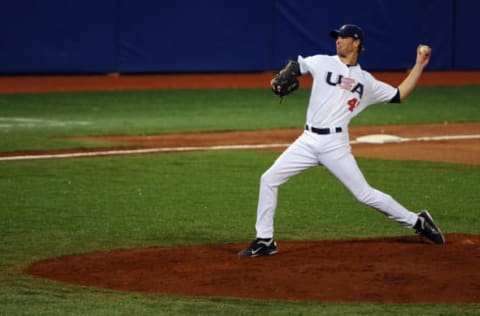 LAGOS DE MORENO, MEXICO – Andy Van Hekken of the United States pitches during the Pan American Games. (Photo by Dennis Grombkowski/Getty Images)