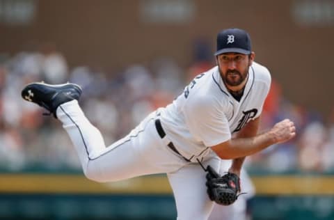 DETROIT, MI – JULY 05: Justin Verlander #35 of the Detroit Tigers throws a pitch in the second inning against the Toronto Blue Jays at Comerica Park on July 5th 2015 in Detroit, Michigan. (Photo by Gregory Shamus/Getty Images)