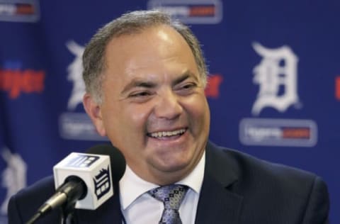 DETROIT, MI – AUGUST 4: Al Avila laughs during a news conference at Comerica Park after he was promoted to executive vice president of baseball operations and general manager on August 4, 2015 in Detroit, Michigan. Avila replaces Dave Dombrowski who was the Tigers’ general manager since 2002. (Photo by Duane Burleson/Getty Images)