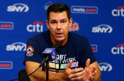 NEW YORK, NY – Former MLB player, and current VP of Social Responsibility and Inclusion, Billy Bean speaks to the media. (Photo by Jim McIsaac/Getty Images)