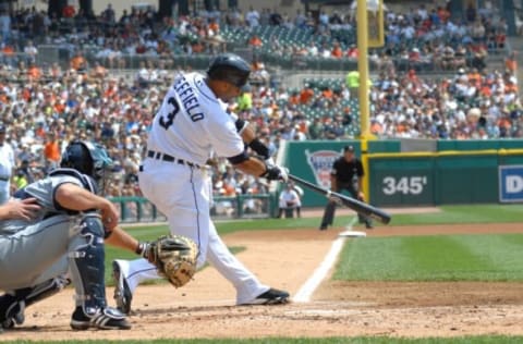 Gary Sheffield bats against the Seattle Mariners. (Photo by Mark Cunningham/MLB Photos via Getty Images)