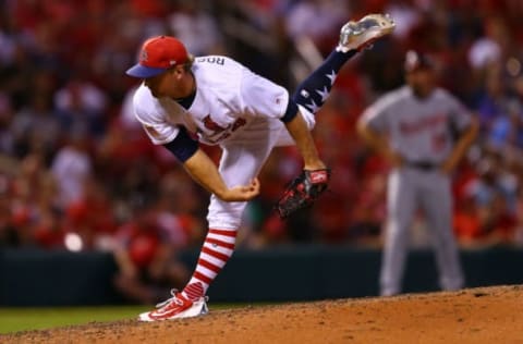 ST. LOUIS, MO – JULY 1: Reliever Trevor Rosenthal #44 of the St. Louis Cardinals delivers a pitch against the Washington Nationals in the ninth inning at Busch Stadium on July 1, 2017 in St. Louis, Missouri. (Photo by Dilip Vishwanat/Getty Images)