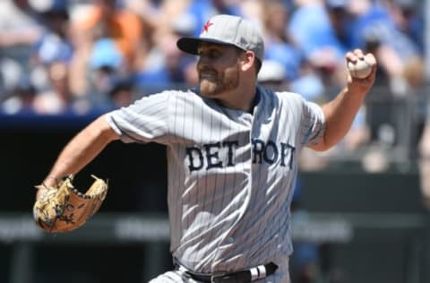 KANSAS CITY, MO – MAY 6: Matthew Boyd #48 of the Detroit Tigers throws in the first inning against the Kansas City Royals at Kauffman Stadium on May 6, 2018 in Kansas City, Missouri. (Photo by Ed Zurga/Getty Images)