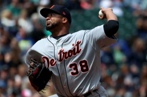 SEATTLE, WA – MAY 20: Francisco Liriano #38 of the Detroit Tigers pitches against the Seattle Mariners in the fifth inning during their game at Safeco Field on May 20, 2018 in Seattle, Washington. (Photo by Abbie Parr/Getty Images)