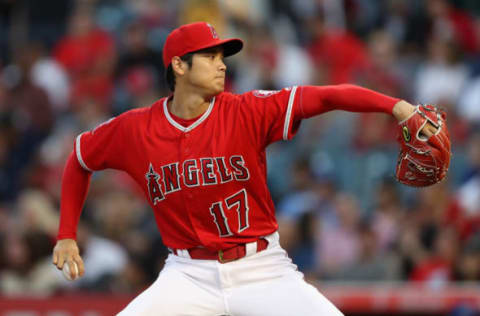 ANAHEIM, CA – JUNE 06: Shohei Ohtani #17 of the Los Angeles Angels of Anaheim pitches during the first inning of a game against the Kansas City Royals at Angel Stadium on June 6, 2018 in Anaheim, California. (Photo by Sean M. Haffey/Getty Images)