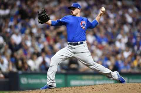 MILWAUKEE, WI – JUNE 11: Justin Wilson #37 of the Chicago Cubs throws a pitch during the seventh inning of a game against the Milwaukee Brewers at Miller Park on June 11, 2018 in Milwaukee, Wisconsin. (Photo by Stacy Revere/Getty Images)