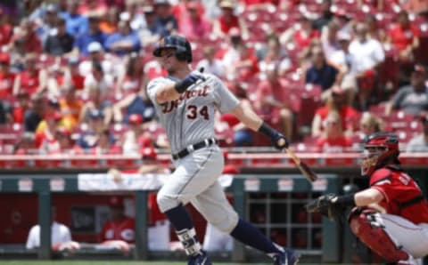 CINCINNATI, OH – JUNE 20: James McCann bats during a game against the Cincinnati Reds. (Photo by Joe Robbins/Getty Images)