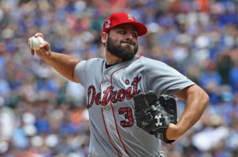 CHICAGO, IL – JULY 03: Starting pitcher Michael Fulmer #32 of the Detroit Tigers delivers the ball against the Chicago Cubs at Wrigley Field on July 3, 2018 in Chicago, Illinois. (Photo by Jonathan Daniel/Getty Images)