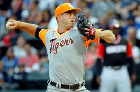 CHICAGO, IL – AUGUST 26: Buck Farmer #45 of the Detroit Tigers pitches against the Chicago White Sox at Guaranteed Rate Field on August 26, 2017 in Chicago, Illinois. (Photo by Jon Durr/Getty Images)