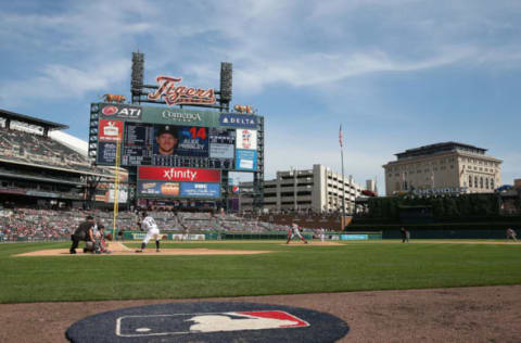 DETROIT, MI – AUGUST 18: Alex Presley #14 of the Detroit Tigers bats during the eighth inning of the game against the Boston Red Sox on August 18, 2016 at Comerica Park in Detroit, Michigan. The Tigers defeated the Red Sox 4-3. (Photo by Leon Halip/Getty Images)