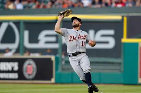 HOUSTON, TX – MAY 24: Tyler Collins #18 of the Detroit Tigers catches a fly ball in the first inning against the Houston Astros at Minute Maid Park on May 24, 2017 in Houston, Texas. (Photo by Tim Warner/Getty Images)