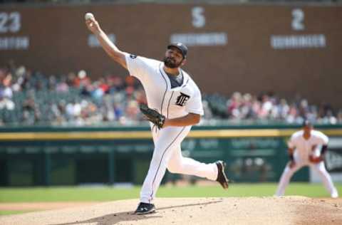 DETROIT, MI – AUGUST 24: Michael Fulmer #32 of the Detroit Tigers throws a first inning pitch while playing the New York Yankees at Comerica Park on August 24, 2017 in Detroit, Michigan. (Photo by Gregory Shamus/Getty Images)