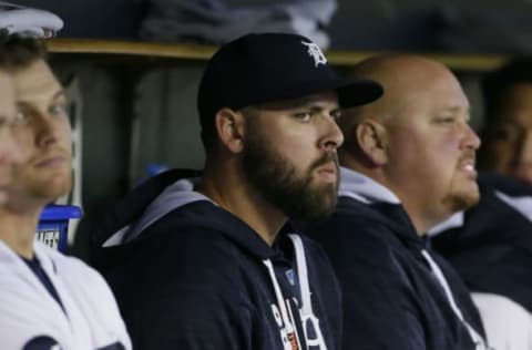 DETROIT, MI – SEPTEMBER 1: Michael Fulmer #32 of the Detroit Tigers watches their game against the Cleveland Indians from the bench during the third inning of game two of a doubleheader at Comerica Park on September 1, 2017 in Detroit, Michigan. (Photo by Duane Burleson/Getty Images)