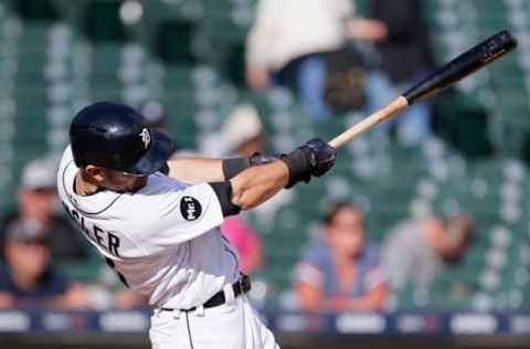 DETROIT, MI – SEPTEMBER 14: Ian Kinsler #3 of the Detroit Tigers hits a solo home run against the Chicago White Sox during the ninth inning at Comerica Park on September 14, 2017 in Detroit, Michigan. The White Sox defeated the Tigers 17-7. (Photo by Duane Burleson/Getty Images)