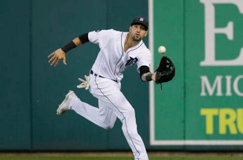 DETROIT, MI – SEPTEMBER 16: Right fielder Nicholas Castellanos #9 of the Detroit Tigers catches a fly ball hit by Yolmer Sanchez of the Chicago White Sox for an out during the seventh inning at Comerica Park on September 16, 2017 in Detroit, Michigan. (Photo by Duane Burleson/Getty Images)