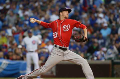 CHICAGO, IL – AUGUST 06: Starting pitcher Erick Fedde #23 of the Washington Nationals delivers the ball against the Chicago Cubs at Wrigley Field on August 6, 2017 in Chicago, Illinois. (Photo by Jonathan Daniel/Getty Images)