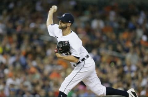 DETROIT, MI – AUGUST 12: Shane Greene #61 of the Detroit Tigers pitches against the Minnesota Twins during the ninth inning at Comerica Park on August 12, 2017 in Detroit, Michigan. Greene recorded his third win in the Tigers 12-11 win over the Twins. (Photo by Duane Burleson/Getty Images)