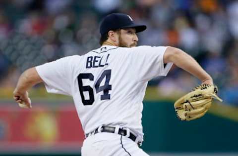 DETROIT, MI – JULY 26: Chad Bell #64 of the Detroit Tigers pitches against the Kansas City Royals during the fourth inning at Comerica Park on July 26, 2017 in Detroit, Michigan. (Photo by Duane Burleson/Getty Images)