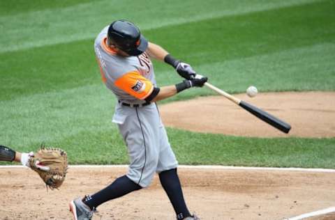 CHICAGO, IL – AUGUST 27: Ian Kinsler #3 of the Detroit Tigers batsl against the Chicago White Sox at Guaranteed Rate Field on August 27, 2017 in Chicago, Illinois. (Photo by Jonathan Daniel/Getty Images)